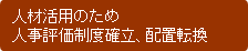 人材活用のため人事評価制度確立、配置転換